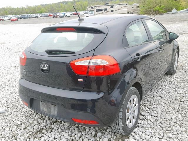 KNADM5A37C6088703 - 2012 KIA RIO LX BLACK photo 4