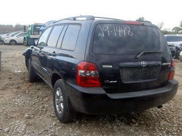 JTEEP21A060144463 - 2006 TOYOTA HIGHLANDER BLACK photo 3