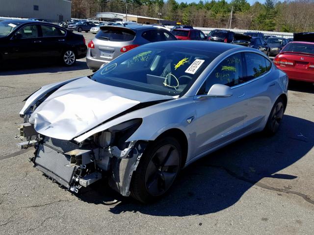 5YJ3E1EB1JF054456 - 2018 TESLA MODEL 3 SILVER photo 2