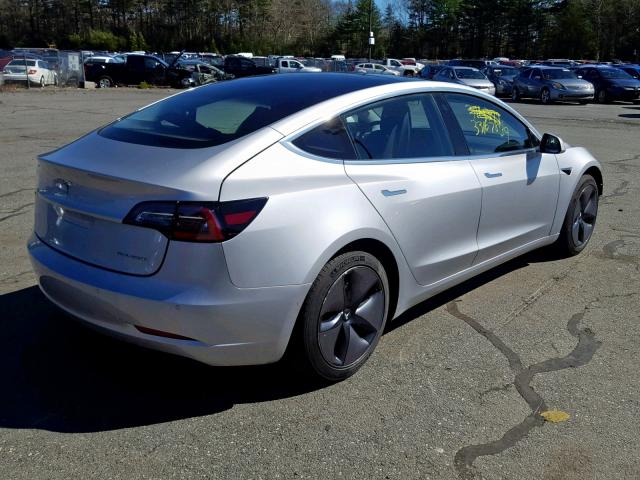 5YJ3E1EB1JF054456 - 2018 TESLA MODEL 3 SILVER photo 4