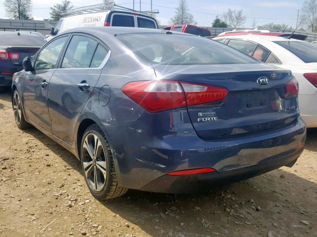 KNAFX4A85F5282081 - 2015 KIA FORTE EX BLUE photo 3