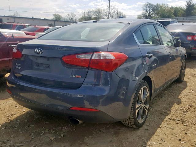 KNAFX4A85F5282081 - 2015 KIA FORTE EX BLUE photo 4