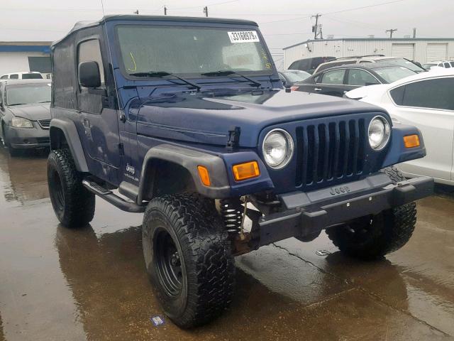 1J4FA29194P732312 - 2004 JEEP WRANGLER / BLUE photo 1