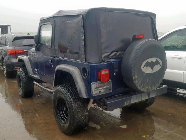 1J4FA29194P732312 - 2004 JEEP WRANGLER / BLUE photo 3