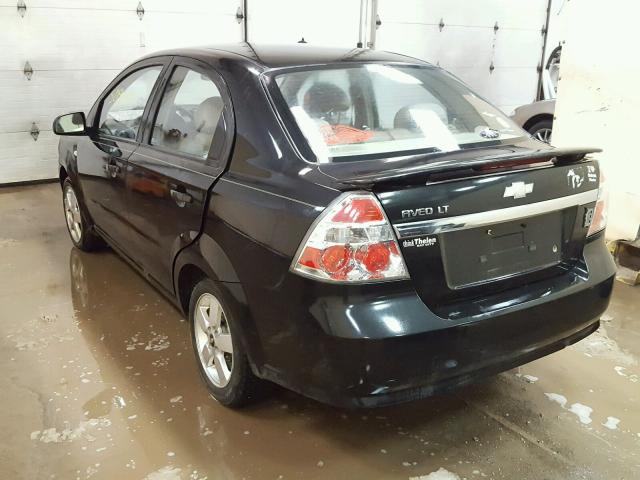 KL1TG56617B079539 - 2007 CHEVROLET AVEO LT BLACK photo 3