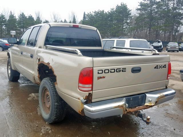 1B7HG48N42S638507 - 2002 DODGE DAKOTA QUA BEIGE photo 3