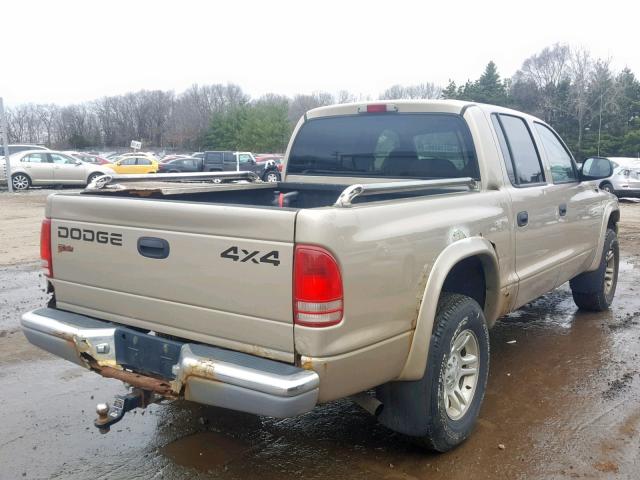 1B7HG48N42S638507 - 2002 DODGE DAKOTA QUA BEIGE photo 4