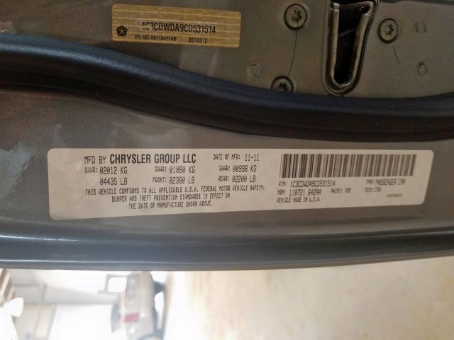 1C3CDWDA9CD531514 - 2012 DODGE CALIBER SXT  photo 10