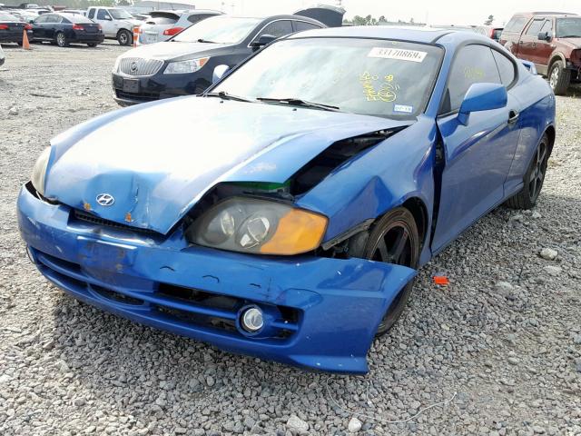 KMHHN65F94U111368 - 2004 HYUNDAI TIBURON GT BLUE photo 2