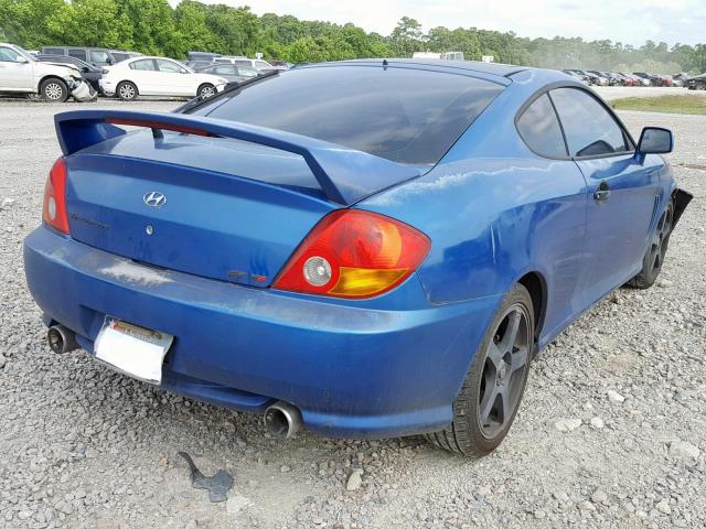 KMHHN65F94U111368 - 2004 HYUNDAI TIBURON GT BLUE photo 4