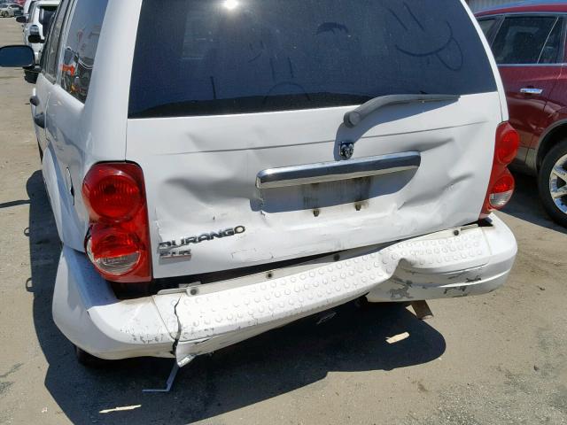 1D8HD48N36F104441 - 2006 DODGE DURANGO SL WHITE photo 9