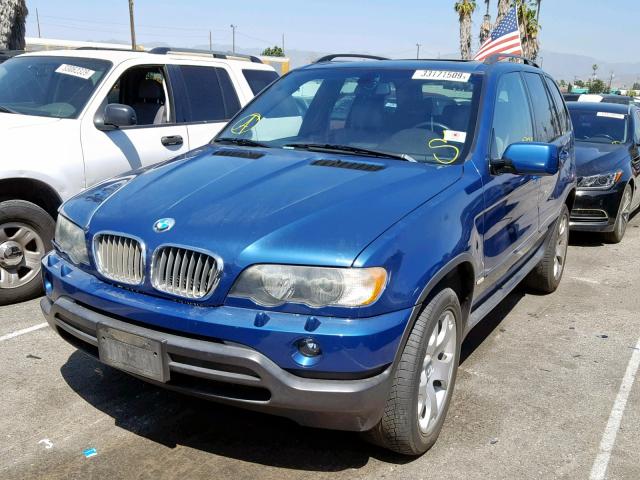 5UXFB33573LH40629 - 2003 BMW X5 4.4I BLUE photo 2