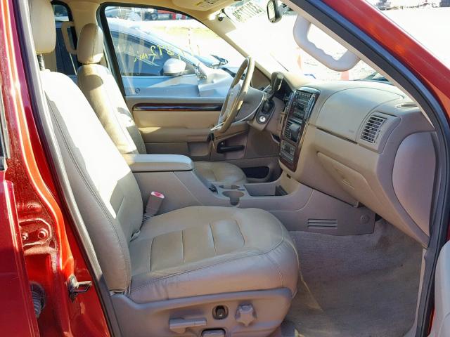 1FMZU65K54ZB28370 - 2004 FORD EXPLORER L RED photo 5