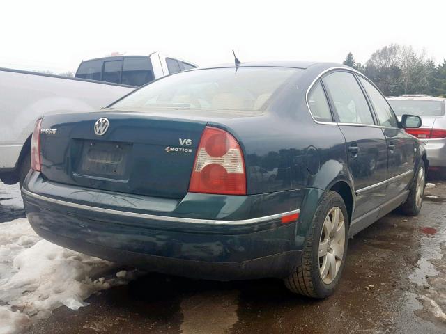 WVWTH63B42P233458 - 2002 VOLKSWAGEN PASSAT GLX GREEN photo 4