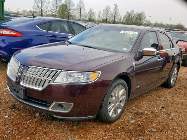 3LNDL2L38CR837217 - 2012 LINCOLN MKZ HYBRID BURGUNDY photo 2