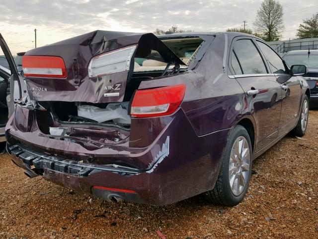 3LNDL2L38CR837217 - 2012 LINCOLN MKZ HYBRID BURGUNDY photo 4