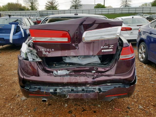 3LNDL2L38CR837217 - 2012 LINCOLN MKZ HYBRID BURGUNDY photo 9