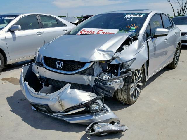 2HGFB2F96FH529965 - 2015 HONDA CIVIC EXL SILVER photo 2