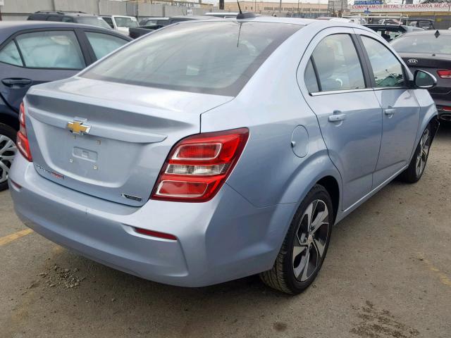 1G1JF5SB0J4104005 - 2018 CHEVROLET SONIC PREM BLUE photo 4