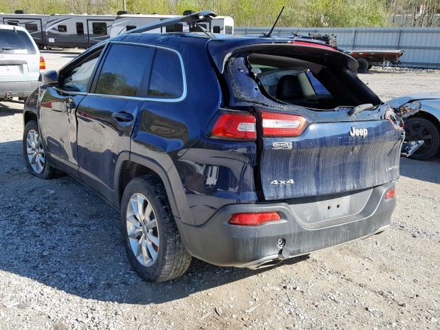 1C4PJMDS2FW697983 - 2015 JEEP CHEROKEE L BLUE photo 3