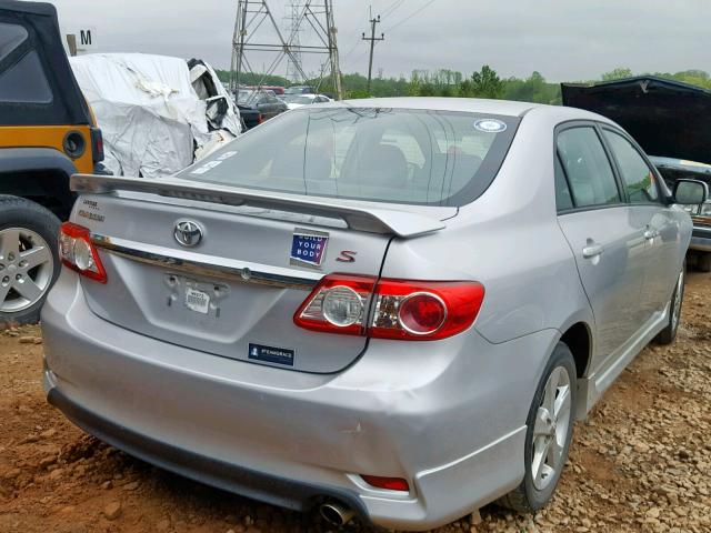 2T1BU4EE8BC667321 - 2011 TOYOTA COROLLA BA SILVER photo 4