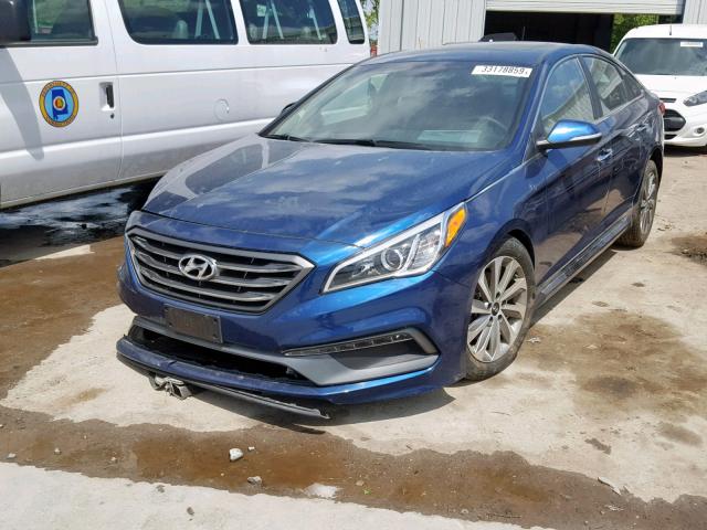 5NPE34AF2HH475056 - 2017 HYUNDAI SONATA SPO BLUE photo 2