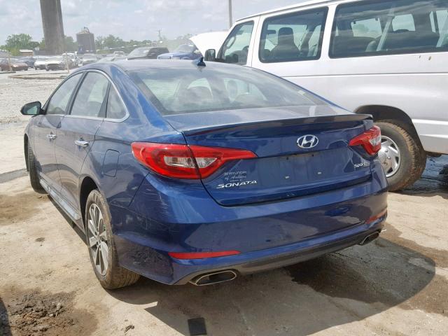 5NPE34AF2HH475056 - 2017 HYUNDAI SONATA SPO BLUE photo 3