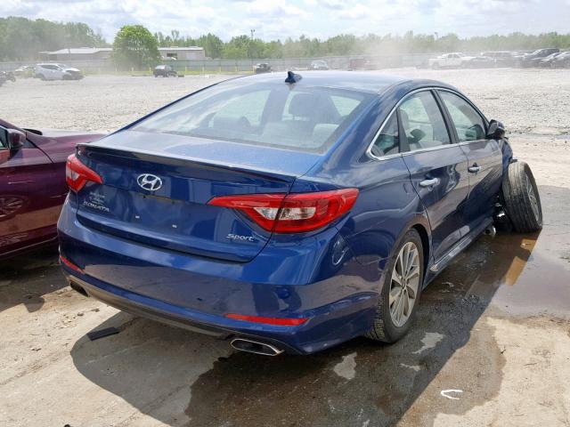 5NPE34AF2HH475056 - 2017 HYUNDAI SONATA SPO BLUE photo 4