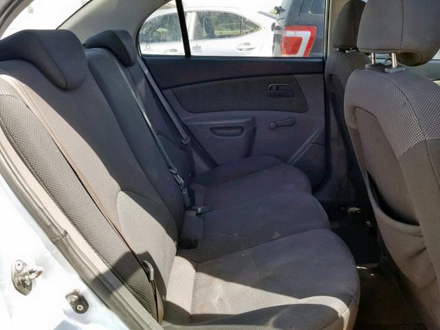 KNADE123666175050 - 2006 KIA RIO BLUE photo 6