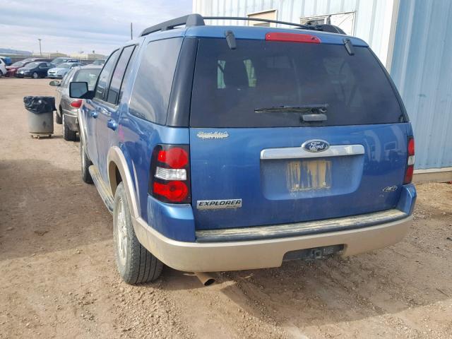 1FMEU74E59UA07195 - 2009 FORD EXPLORER E BLUE photo 3