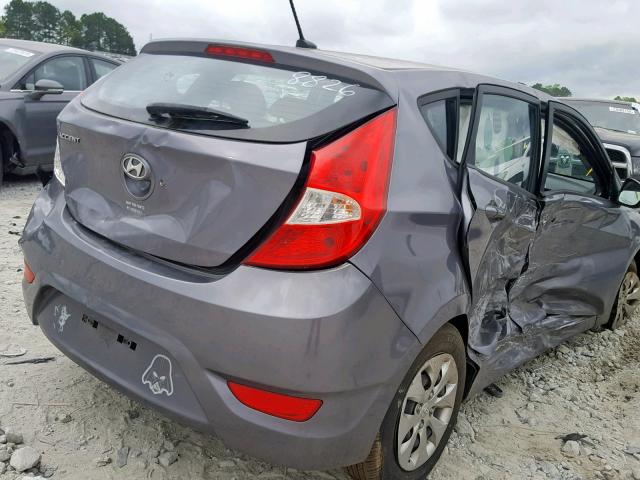 KMHCT5AE2FU208826 - 2015 HYUNDAI ACCENT GS GRAY photo 9