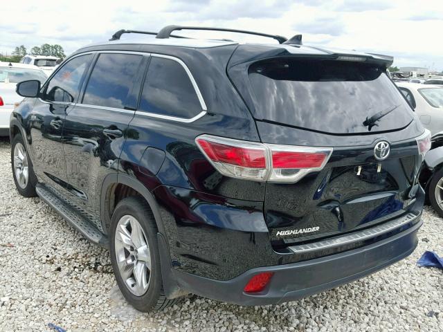 5TDYKRFH8GS183590 - 2016 TOYOTA HIGHLANDER BLACK photo 3