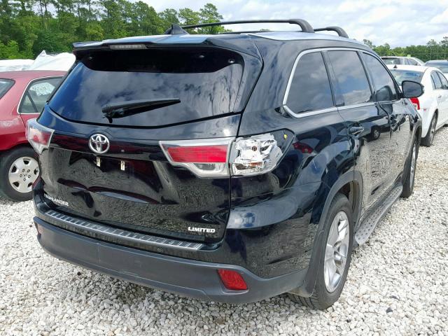 5TDYKRFH8GS183590 - 2016 TOYOTA HIGHLANDER BLACK photo 4