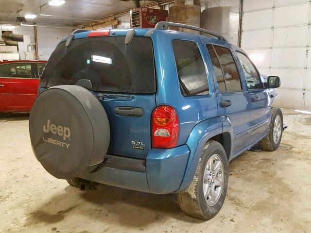 1J4GL58K04W221491 - 2004 JEEP LIBERTY LI BLUE photo 4