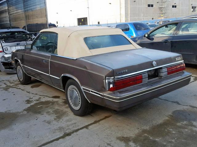 1B3BV55C4EG111788 - 1984 DODGE 600 BROWN photo 3