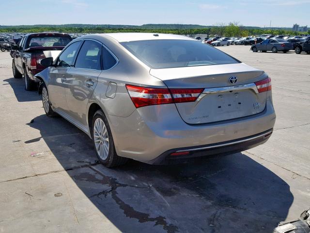 4T1BD1EB2DU010262 - 2013 TOYOTA AVALON HYB TAN photo 3