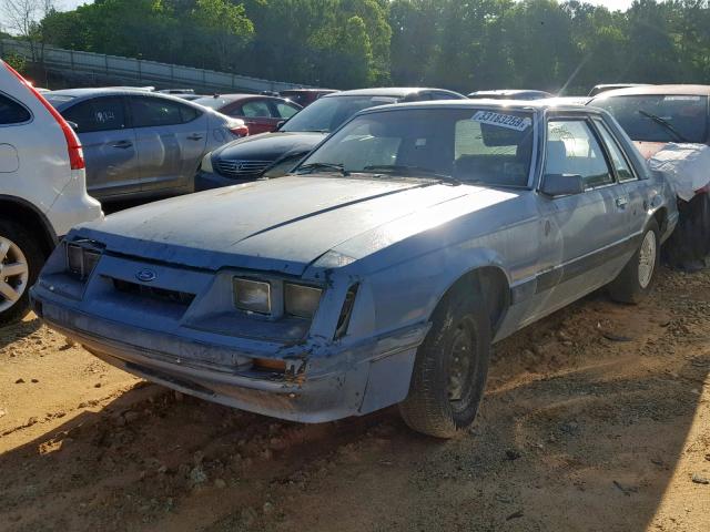 1FABP2632FF138975 - 1985 FORD MUSTANG LX BLUE photo 2