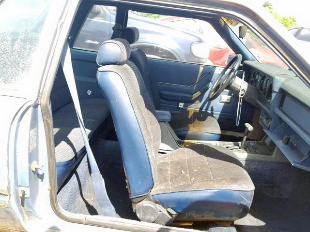 1FABP2632FF138975 - 1985 FORD MUSTANG LX BLUE photo 5