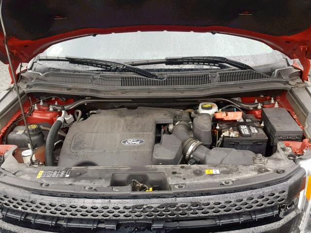 1FM5K8F82FGB05419 - 2015 FORD EXPLORER L RED photo 7