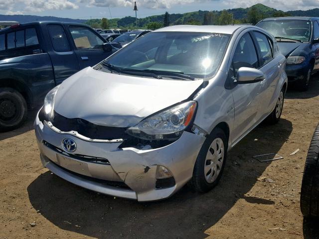 JTDKDTB30E1559586 - 2014 TOYOTA PRIUS C SILVER photo 2