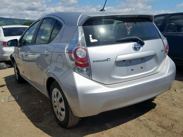 JTDKDTB30E1559586 - 2014 TOYOTA PRIUS C SILVER photo 3