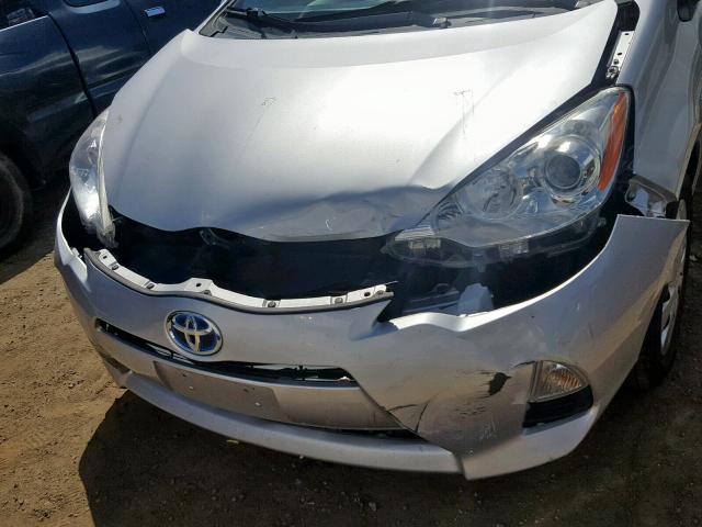 JTDKDTB30E1559586 - 2014 TOYOTA PRIUS C SILVER photo 9