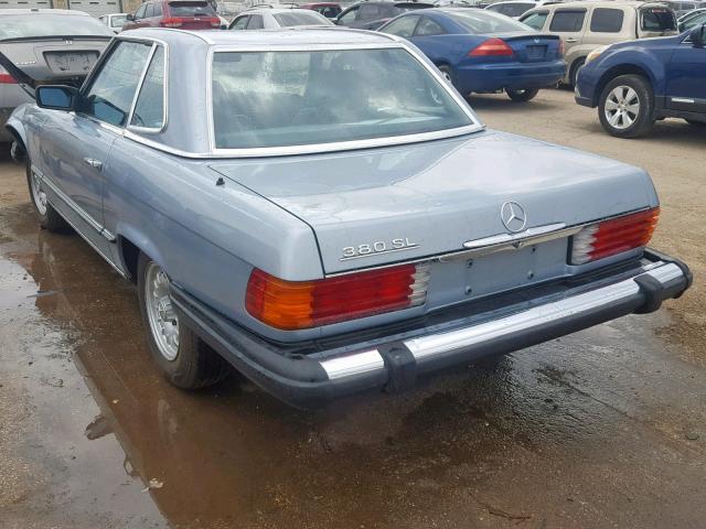 WDBBA45AXEA002174 - 1984 MERCEDES-BENZ 380 SL GRAY photo 3