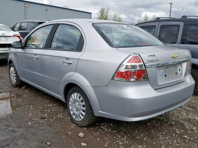 KL1TD56E99B385651 - 2009 CHEVROLET AVEO LS SILVER photo 3