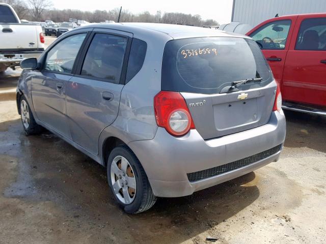 KL1TD66E79B324367 - 2009 CHEVROLET AVEO LS GRAY photo 3