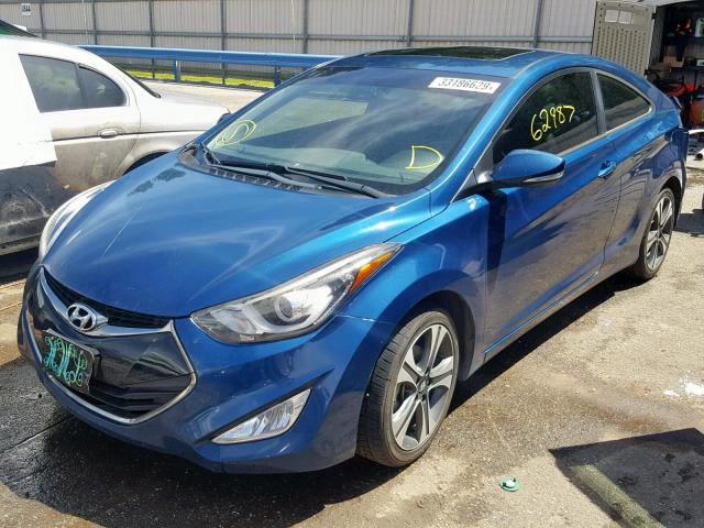 KMHDH6AH8EU026259 - 2014 HYUNDAI ELANTRA CO BLUE photo 2