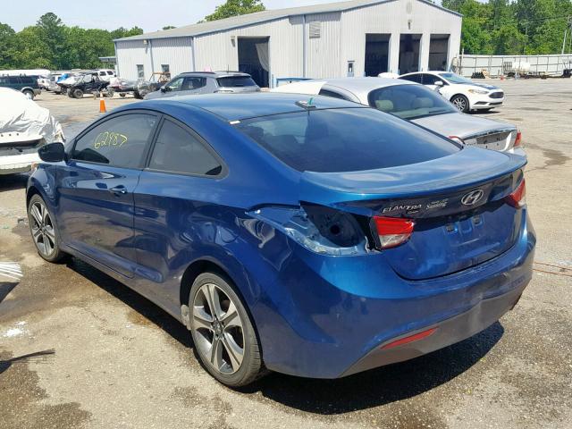 KMHDH6AH8EU026259 - 2014 HYUNDAI ELANTRA CO BLUE photo 3