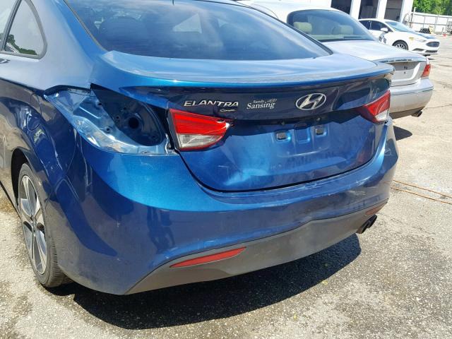 KMHDH6AH8EU026259 - 2014 HYUNDAI ELANTRA CO BLUE photo 9