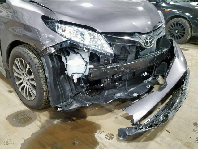 5TDYZ3DC0KS004743 - 2019 TOYOTA SIENNA LIM GRAY photo 9