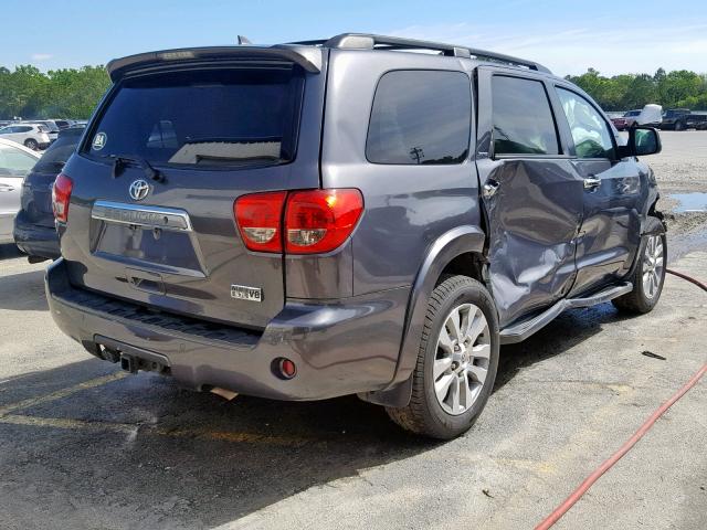 5TDKY5G12ES051985 - 2014 TOYOTA SEQUOIA LI GRAY photo 4